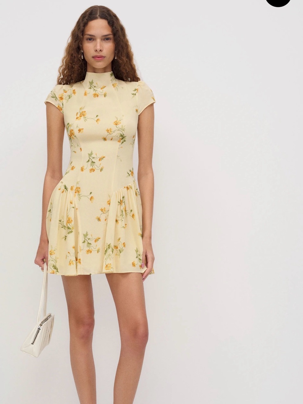 ReformationYellow Floral Maven Mini Dress